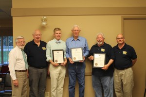 Exalted Ruler Dennis DeWild, Past Exalted Ruler Charles Hall, award recipient Matthew Volker, award recipient Tom Brodersen, award recipient Robert Iske and State President Roger McQueen