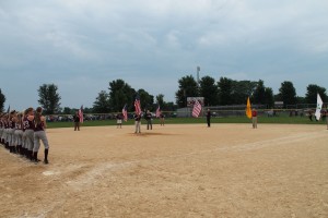 Members of Shenandoah Elks Lodge #1122 present the Flag Day ceremony to a large crowd at the Shenandoah ball fields.