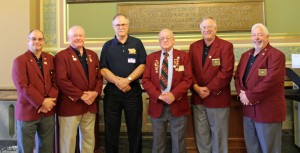 Iowa Elks Association members in attendance. Pictured from left: State President Roger McQueen, Past State President Les Fister, State Chairman Elks National Veterans Service, Johnny Wright, State Sergeant at Arms Alan Armstrong andState Chaplain Robert Iske 