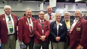 Pictured from left: Tom Maher Past State President from Ottumwa Lodge #347, Ralph Buster Special Deputy Grand Exalted Ruler from Davenport Lodge #298, Roger McQueen State President from Shenandoah Lodge #1122, Ronald L. Hicks Grand Exalted Ruler from Fredericksburg Virginia Lodge #875, Marcia Shults Exalted Ruler from Grinnell Lodge #1266, Dennis DeWild Exalted Ruler from Shenandoah Lodge #1122 and Robert Iske State Chaplain from Shenandoah Lodge #1122.